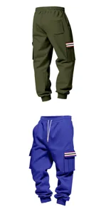 Pantaloni della tuta cargo felpati invernali da uomo vista dettaglio streetwear