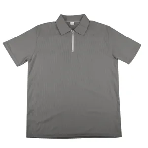 Polo à manches courtes zippé en velours côtelé vintage décontracté pour homme.