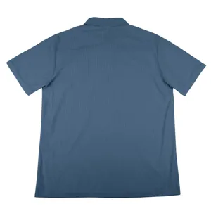 Vue arrière de la chemise à manches courtes en velours côtelé vintage pour homme en bleu gris.