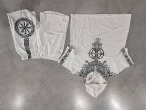 Men linen blend Viking Yggdrasil tree hoodie short sleeve shirt and shorts set casual outfit