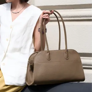 Women Genuine Leather Tote Bag Large Capacity Vintage Casual Shoulder Handbag Top Handle Bag For Daily Work