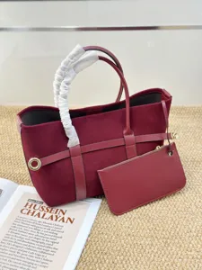 Bolso tote de ante de alta gama con monedero a juego, elegante bolso de hombro grande para mujer.