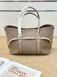 Bolso tote de ante de lujo gran capacidad taupe bolso de mano estilo vintage clasico elegante