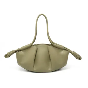 Femme Mode PU Cuir Sac Nuage Vintage Plissé Dumpling Tote Sac Casual Sac à Main Bandoulière