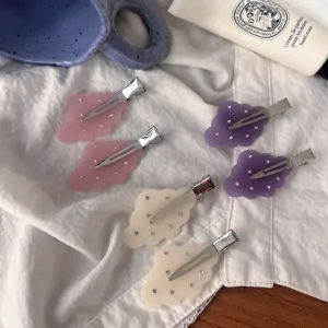Cloud rhinestone hair clips cute matte acrylic hairpins stylish sweet side clips for women.
