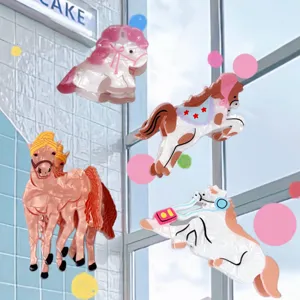 Joli ensemble de pinces à cheveux en acétate cheval dessin animé accessoires mode