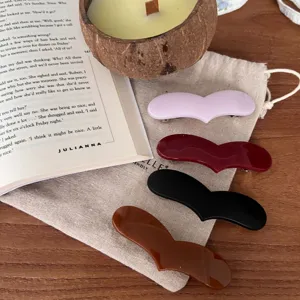 Pinza para el Cabello con Resorte de Corazón Dulce Coreano para Mujer Pasador Elegante Mate de Color Sólido Accesorios Diarios