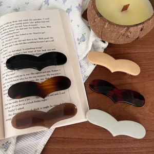 Largo pinza de pelo corazon elegante unida pasador primavera accesorio de pelo para mujeres.