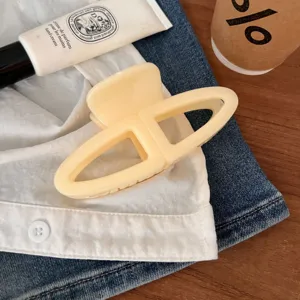 Elegante fermaglio geometrico francese classico, accessorio per capelli minimalista tinta unita.