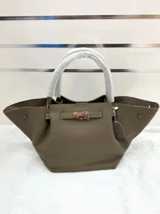 Genuine leather winged tote bag women luxury designer handbag casual chic top handle bag