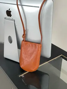 Borsa Per Cellulare Minimalista In Vera Pelle Da Donna Pelle Di Vacchetta Conciata Al Vegetale Retro Borsa A Tracolla Piccola
