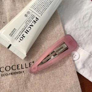 Pince à cheveux goutte d'eau translucide rose mignonne barrette élégante femme accessoire quotidien