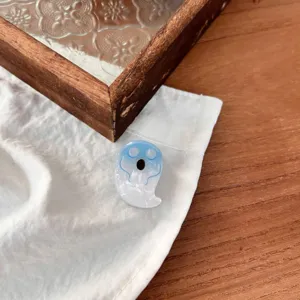 Lindo pinza de pelo de fantasma azul y blanco mini acrílico accesorio de cabello dulce diario