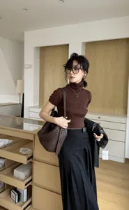 Brown leather woven shoulder bag for women, stylish hobo underarm tote handbag chic.