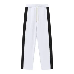 Heren Casual Sport Drukknop Losse Rechtse Trainingsbroek in Contrastkleur Lange Broek