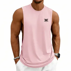Men's Sports Fitness Tank Top Casual Loose Sleeveless Vest Summer Training Gym Workout Athletic Polyester Vest