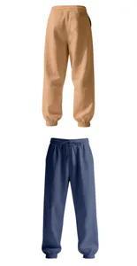 Men's casual cuffed long pants, loose linen beach trousers for daily wear or home comfort.
