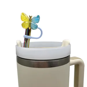 Topper per cannuccia a farfalla colorata per bicchiere Stanley 10mm, cappuccio antipolvere