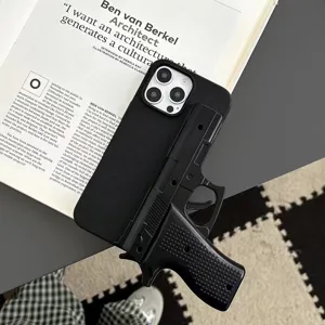 Creative toy gun shape phone case black full cover protective case for smart phones