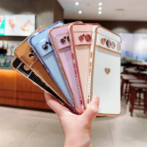Coque Google Pixel bordure électrodéposée cœur souple TPU antichoc coque de téléphone
