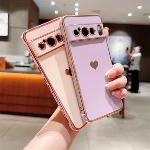 Coque de téléphone souple cœur plaqué antichoc étui de protection pour Google Pixel serie