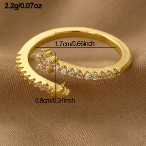 Vergoldeter offener Stern Ring mit glitzernden Zirkonia Steinen, verstellbar, neu.