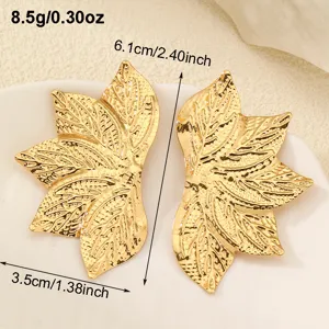 Goldene Blatt Ohrringe Damen Statement Metall ohrschmuck elegante Mode Accessoires Geschenke