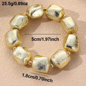 Europäischer Retro unregelmäßiger goldener metallischer geometrischer Perlenarmband Schmuck