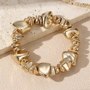 Goldenes unregelmässiges geometrisches Perlenarmband europäischer amerikanischer Schmuck