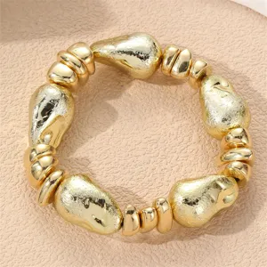 Vintage gold unregelmässig geometrisch Perlen Armband Damen Mode ästhetischer Schmuck