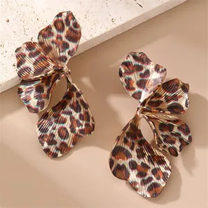 Wunderschöne Leopardenmuster Metall Ohrringe, Statement Tropfenohrringe für Damen Modeschmuck.
