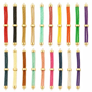 Corda Milano in seta metallica 3mm per braccialetti fai da te intrecciati con cursori dorati.
