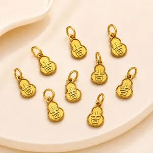 Ancient style sand gold gourd lucky charm pendant DIY jewelry making bracelet necklace accessory