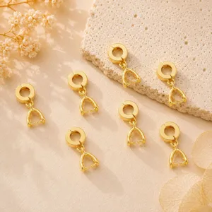 Conectores de colgante redondos chapados en oro 18k accesorios de joyería DIY collar