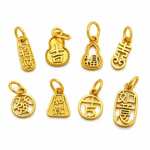 Traditional Chinese gold plated charm pendants diy jewelry making accessories main image