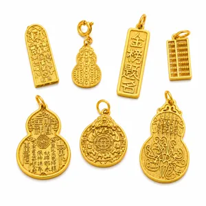 Traditionele Chinese stijl vergulde DIY hangerbedels inclusief kalebas en abacus.