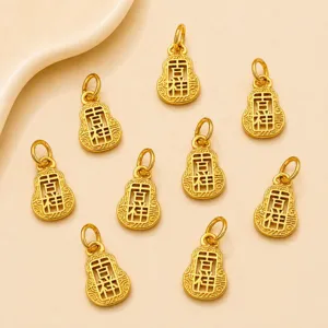 Pendentif gourde DIY en cuivre plaqué or 24K pour bracelet collier fait main accessoires de bijoux.