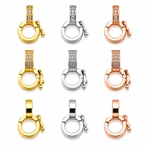 Cierre de conector de joyería DIY chapado en oro de 18k anillo abierto multifuncional