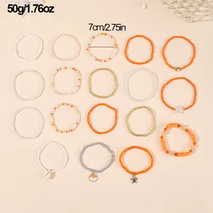Böhmisches Perlenarmband-Set für Damen, Strand Muschel Stern Design Schmuck Accessoires.