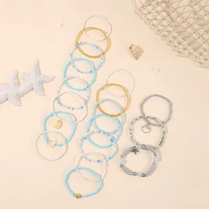 Böhmisches Strand Perlen Armband Set mit Muscheln und Seesternen, Detailansicht Accessoires.