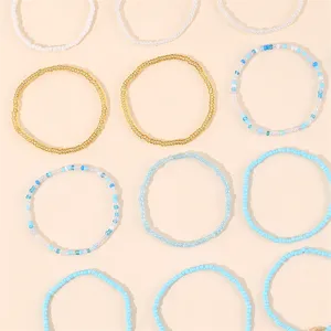 Boho Perlenarmband Set Strand Sommer bunt handgemachte Perlenschmuck Details Nahaufnahme