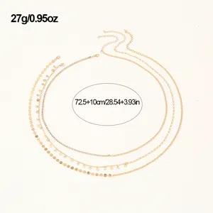 Gold layered waist chain set sexy rhinestone body jewelry for women adjustable metal belt