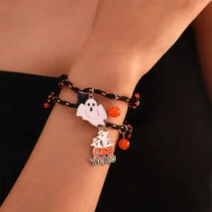 Halloween fantôme citrouille bracelet tissé couple réglable corde charme bijoux top
