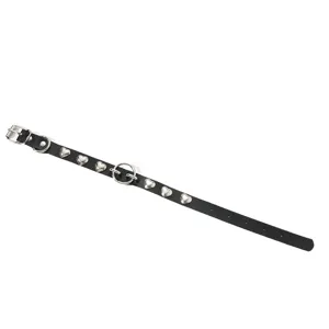 Gotisch Punk Leder Herz Choker Halskette mit Metall O-Ring für Frauen Mädchen Party tragen.