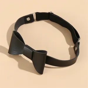 Gotisch zwart leer strik choker ketting sexy donkere stijl club mode accessoire vrouwen