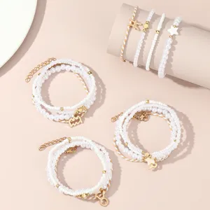 Mehrschichtige Perlen Armband Set mit Tierkreiszeichen Anhänger für Damen modischer Schmuck