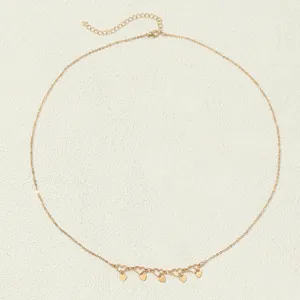 Gold body chain with cute heart pendants detail, sexy waist chain for summer fashion.