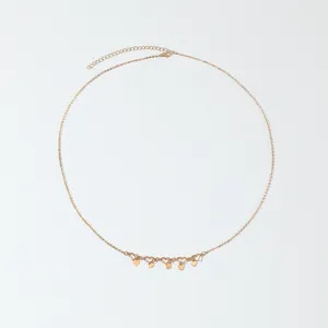 Gold tone metal heart charm body chain waist chain jewelry accessory for women summer beach