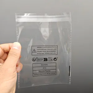 GPSR Compliant Clear Plastic Self-Adhesive Bag With Suffocation Warning Multi-Language Recycling Logo Shipping Storage Packaging OPP Bags
