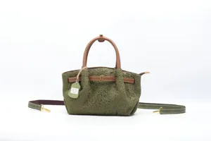 Vintage embossed leather shoulder bag, casual top handle handbag with adjustable strap.